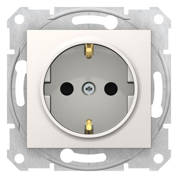 SCHNEIDER ELECTRIC SEDNA 2P+F csatlakozóaljzat, biztonsági zsaluval, csavaros bekötés, 16A, krém (SDN3000123)