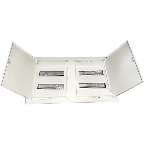 TEHNOPLAST Süllyesztett lakáselosztó doboz PREMIUM, fém ajtó, 24+24 modulos, 442x692x96 mm, IP30 (THP-2xU24EP)