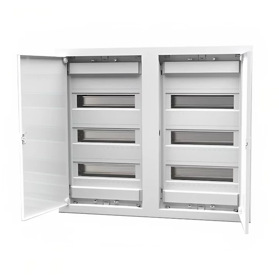 TEHNOPLAST Süllyesztett lakáselosztó doboz PREMIUM, fém ajtó, 36+36 modulos, 592x692x96 mm, IP30 (THP-2xU36EP)