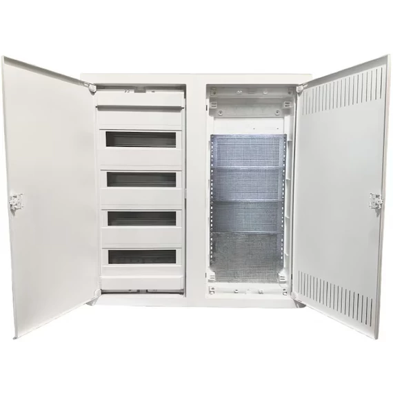 TEHNOPLAST Süllyesztett lakáselosztó doboz COMBO PREMIUM sorozat, fém ajtó, 48+8 modulos, 717x692x96 mm, IP30 (THP-2xU48EP-COMBO)