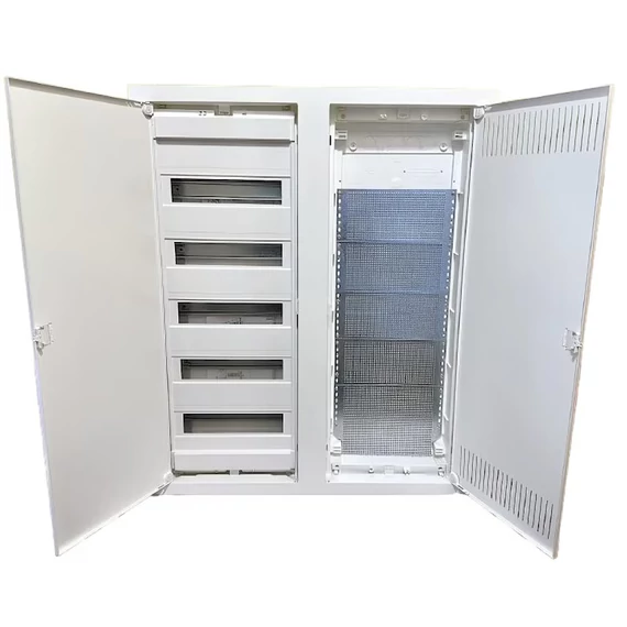 TEHNOPLAST Süllyesztett lakáselosztó doboz COMBO STANDARD sorozat, fém ajtó, 60+10 modulos, 842x692x96 mm, IP30 (THP-2xU60ES-COMBO)
