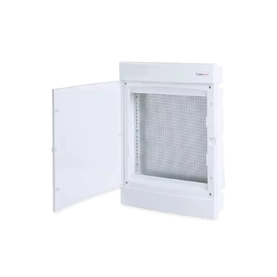 TEHNOPLAST Süllyesztett lakáselosztó doboz, 3x18 modulos, fehér ajtó, 526x396x112 mm, IP40 (THP-U3x18CW IT)