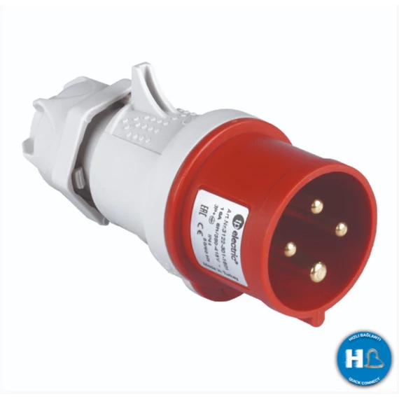 TP ELECTRIC 4x16A - Dugvilla (rugós - gyors bekötésű) (IP44) (3022-301-1601)