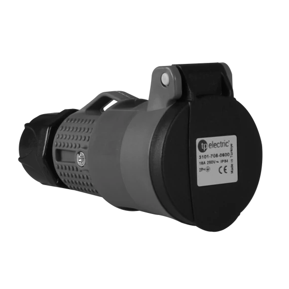 TP ELECTRIC Dugalj tömszelencével, 1Px16A, IP54, 250VAC, német (DIN) típus, szürke (3101-705-0600)