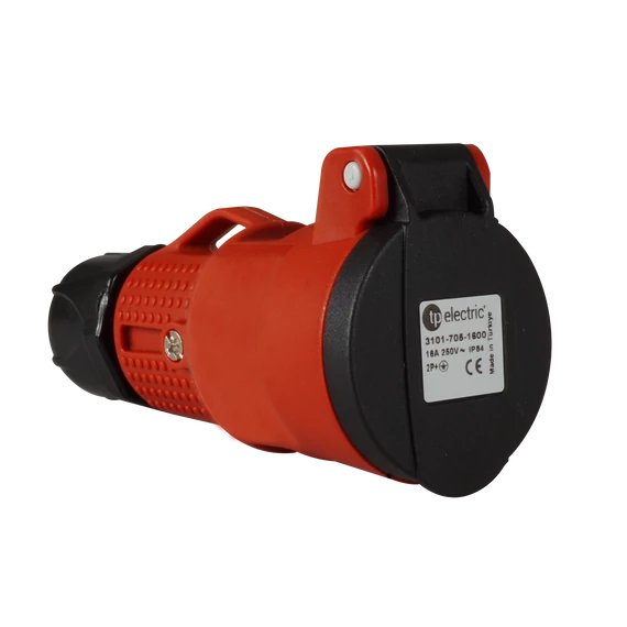 TP ELECTRIC Dugalj tömszelencével, 1Px16A, IP54, 250VAC, német (DIN) típus,piros (3101-705-1600)
