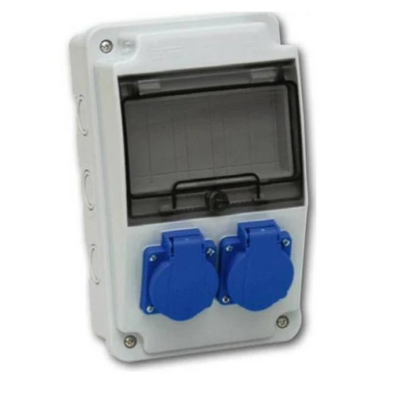TP ELECTRIC Ipari doboz szerelt 130x220 2x(2P+F) előlapon (3318-200-0000)