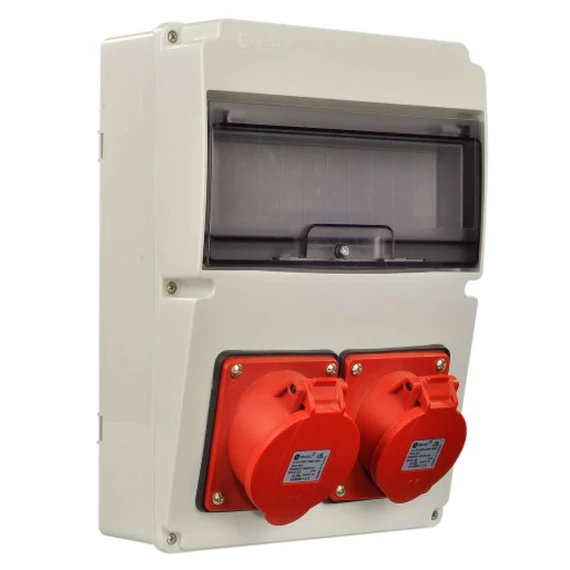 TP ELECTRIC Ipari doboz szerelt 220x300 - 1x(5P16A) +1x(5P32A) IP44 (3320-000-5700)
