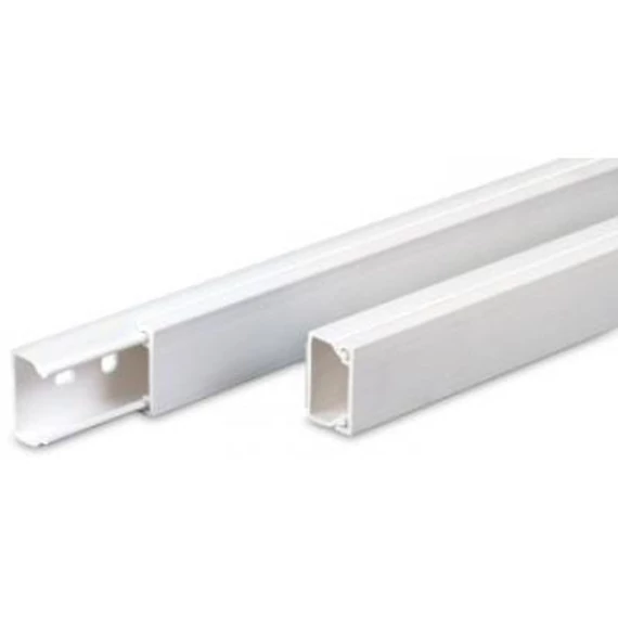 DIETZEL UNIVOLT MIK 25/25, 2m/szál, 30m/köteg müanyag kábelcsatorna, fedéllel, furattal, fehér, UV-álló, >1250N,-5°C/+60°C (098217)