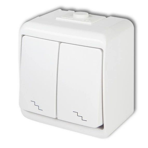 GAO Aquastar dupla váltókapcsoló, IP54, fehér (22171)