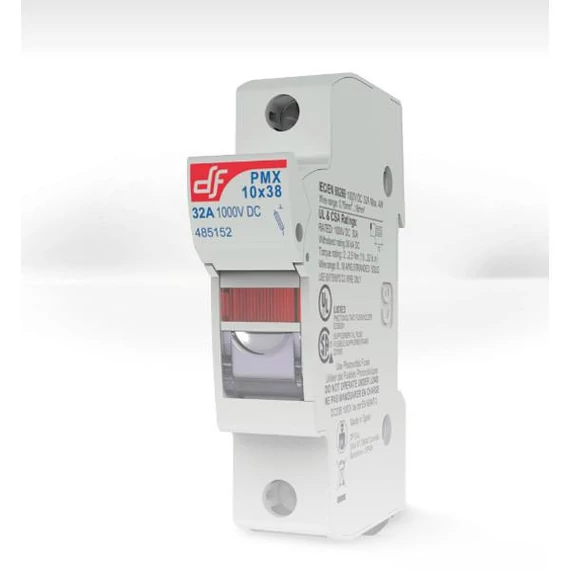 df Electric Hengeres biztosító aljzat, solar, PMX-PV 10X38, 1P, 1000V DC (485150)