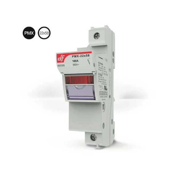 df Electric Hengeres biztosító aljzat PMX-22, 1P, 690V, 100A, 22x58 (485301)
