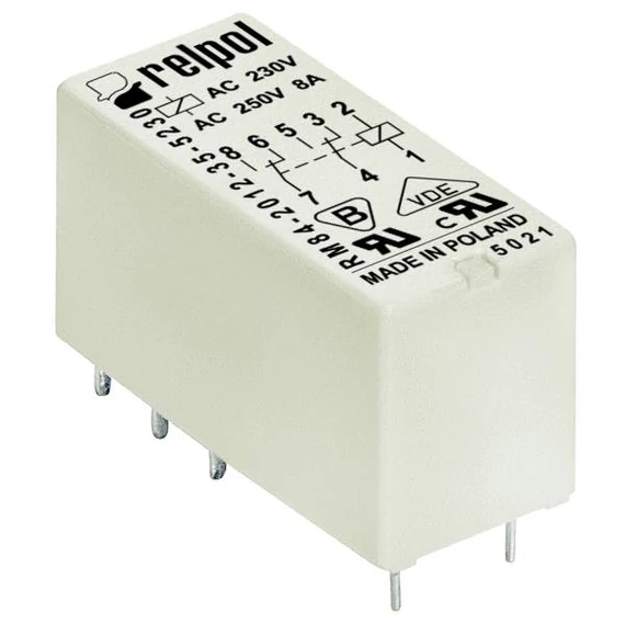 RELPOL RM84-2012-35-5110 Miniatűr relé, 2C/O, 8A, 110VAC (604618)