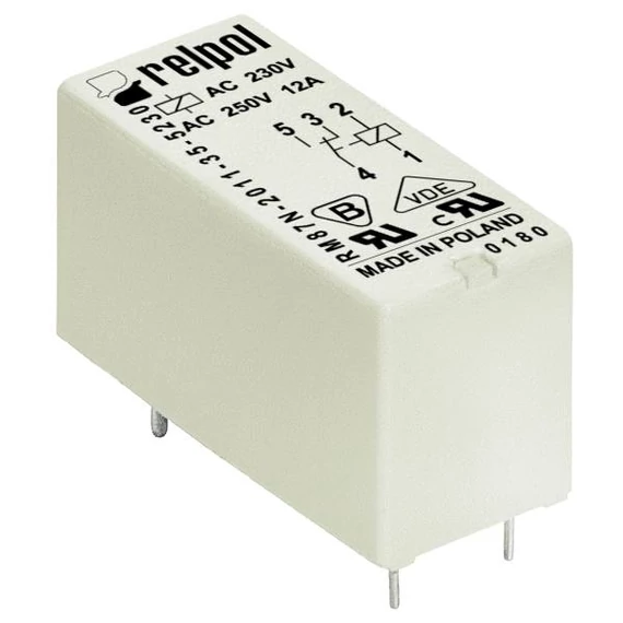 RELPOL RM87N-2011-35-5024 Miniatűr relé, 12A, 1C/O, 24VAC (604688)