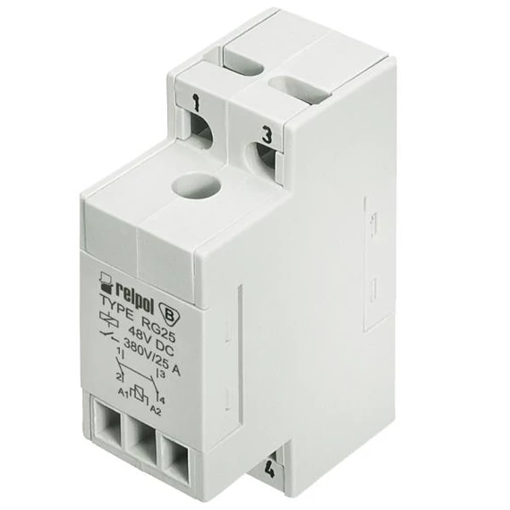 RELPOL RG25-1022-28-3230 Ipari relé, 25A, 2NO, 230VAC, csavarozható (624615)