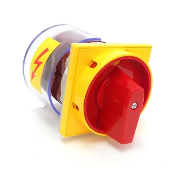 APATOR 4G40-10-US25 Ipari kapcsoló, előlapra, Ith:50A, 3 pólus, 0-1 állás, lakatolható vészkapcsoló (63-241677-241)