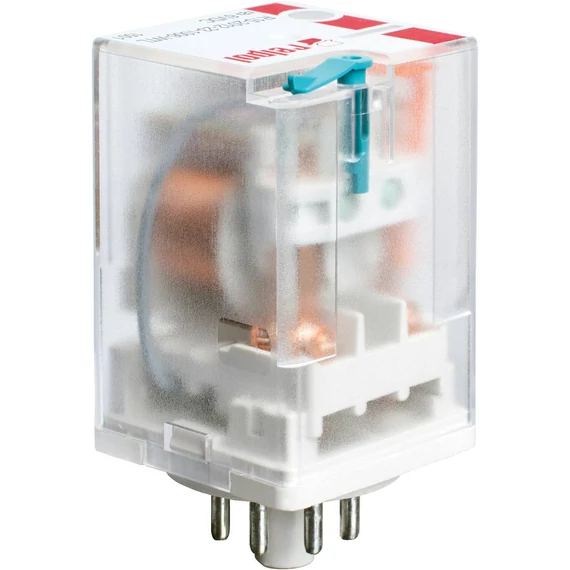 RELPOL R15-2012-23-1024-WTL Ipari relé, 2C/O, 10A, 24VDC, tesztkar, LED (804522)