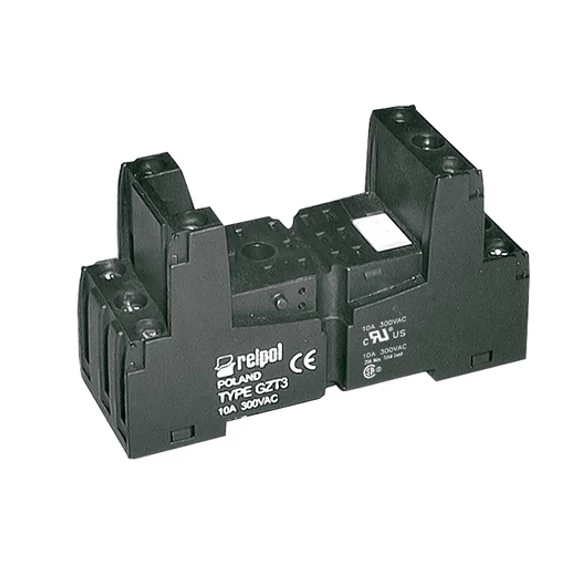 RELPOL GZT3 black Relé foglalat, R3N reléhez, fekete 11 pin (852306)