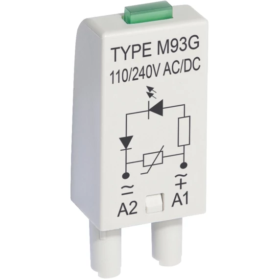 RELPOL M93G Állapotjelző + varisztor, LED-es 110/230 VAC/DC, zöld (854860)