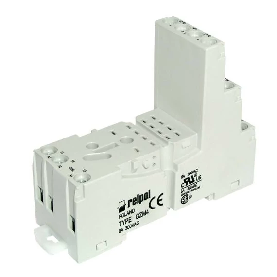 RELPOL GZM4 Relé foglalat, R4 reléhez, mini, szürke (857436)