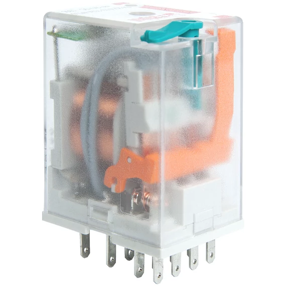 RELPOL R4N-2114-23-1024-WT Miniatűr ipari relé 7A, 4CO, 24VDC, tesztkar, 0,2um Au (861305)