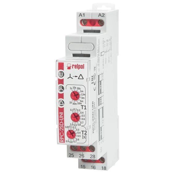 RELPOL RPC-2SD-UNI Időrelé, csillag-delta kapcsoló, 12-240VAC/DC (863192)