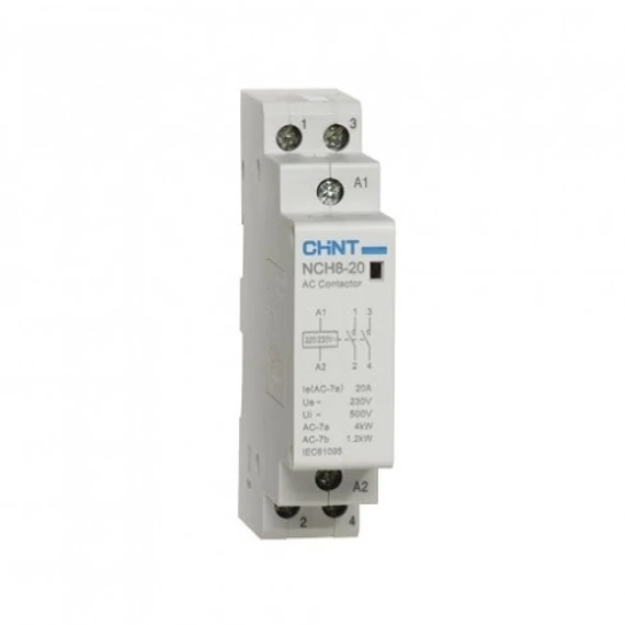 CHINT moduláris mágneskapcsoló NCH8-20-11 (2P/20A/230V AC/NO+NC) (CH-981876)