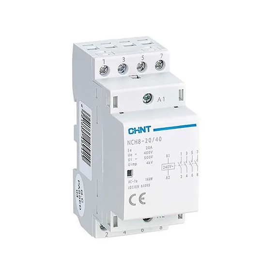 CHINT moduláris mágneskapcsoló NCH8-25-40 (4P/25A/230V AC/4NO) (CH-981878)