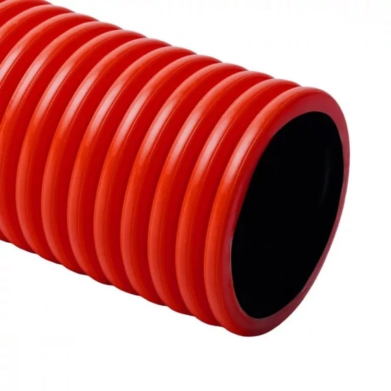 REPLAST Gégecső D50 duplafalú piros-fekete HDPE befűzősz. 50m/tekercs (közműcső) (RP-CR10050R4)