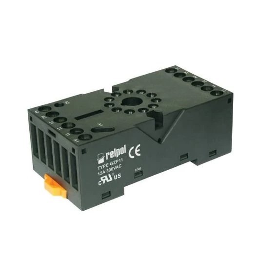 RELPOL GZP11 (fekete) Ipari reléfoglalat R15 3p reléhez (2613506)