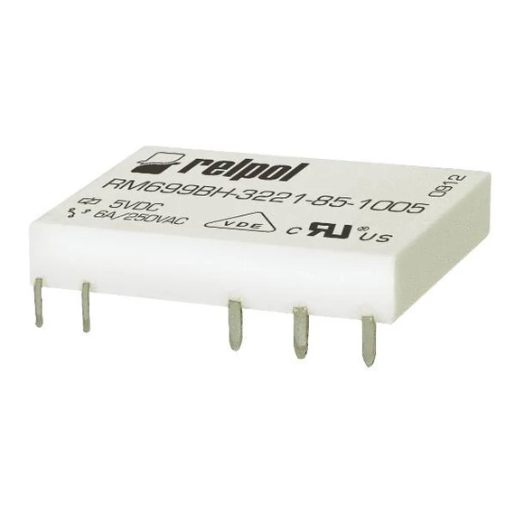 RELPOL RM699BH-3011-85-1005 Miniatűr relé 6A, 1C/O, 5VDC, vízszintes elhelyezésű (2613698)
