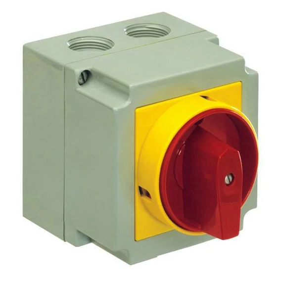APATOR 4G16-10-PKS6 Ipari kapcsoló, tokozott, Ith:20A, 3 pólus, 0-1 állás, p/s, lakatolható (63-241669-221)