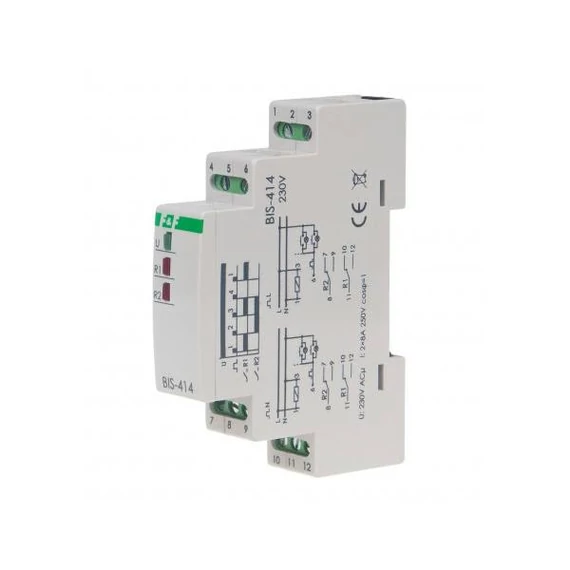 FF FILIPOWSKI BIS-414 Bistabil relé 230 V AC. 2*16A, DIN sínre (BIS-414)