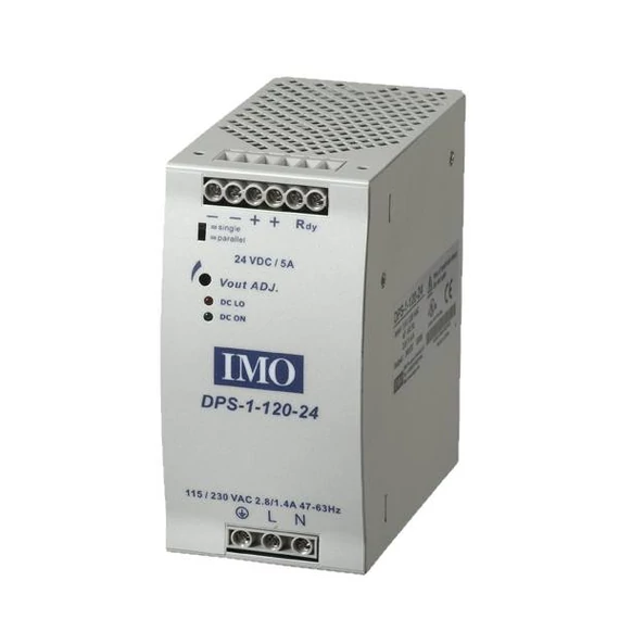 IMO DPS-1-120-24DC, 5A Tápegység, 120W, be:115/230VAC ki:24VDC 5A (DPS-1-120-24DC)