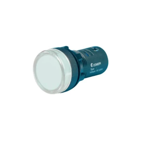COMEPI ECX LED jelzőlámpa, fehér, fi22mm, 230VAC (ECX2055-220L)