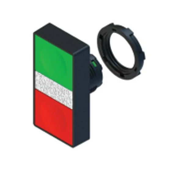 COMEPI ECX Kétirányú nyomógomb, piros/zöld, jelzőfény, M22, IP40 (ECX4151)