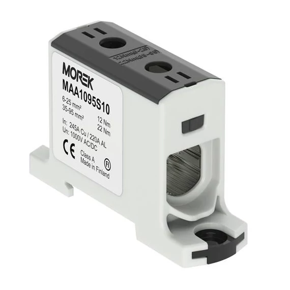 MOREK OTL95 Fővezetéki sorkapocs, 1xAl/Cu 6-95mm2, 1500V, fekete (MAA1095S10)