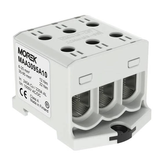 MOREK OTL95-3 Fővezetéki sorkapocs, 3xAl/Cu 6-95 mm2, 1500V, szürke (MAA3095A10)