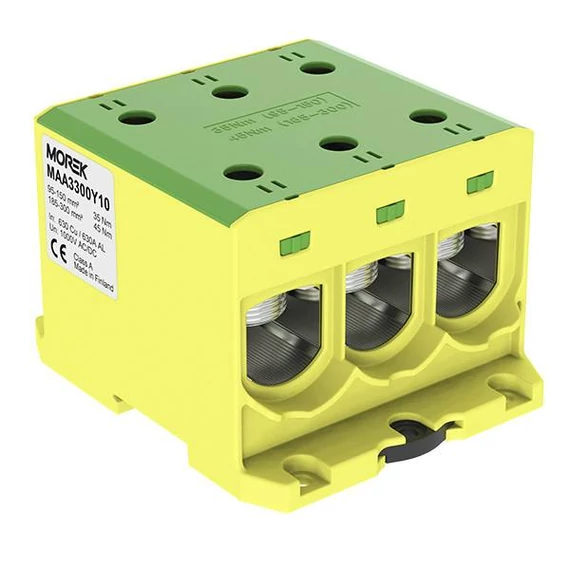 MOREK OTL300-3 Fővezetéki sorkapocs, 3xAl/Cu 95-300, 1500V, zöld/sárga (MAA3300Y10)