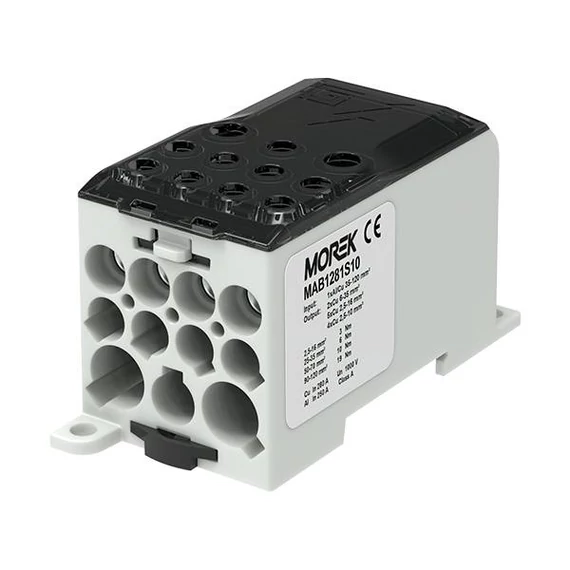 MOREK OJL 280A Elosztóblokk, be:1*Al/Cu120, ki: 2*35/5*16/4*10, szürke (MAB1281S10)