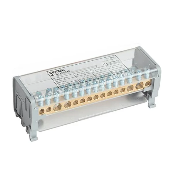 MOREK Moblock Elosztóblokk MAB125A-15 2P, 2x35+2x25+11x6mm2, 125A (MAB2126A18)