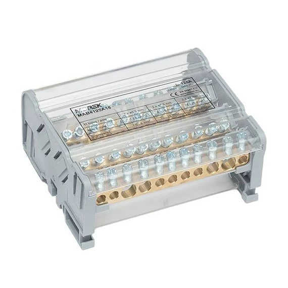 MOREK Moblock Elosztóblokk, 4P, 2x35 + 2x25 + 7x6mm2, 125A (MAB4125A18)