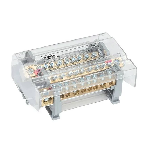MOREK Moblock Elosztóblokk, 4P, 1x50+2x35+6x16mm2, 160A (MAB4160A18)