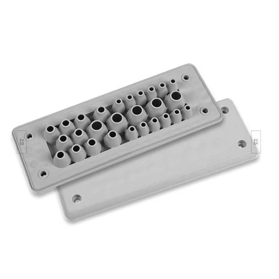 MOREK Kábelbevezető, MH 24 F 27-1, IP65, UL94 V-0, RAL 7035 szürke (beütőtüskék nélkül) (MBA8N27X24)