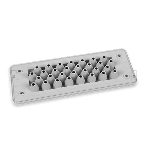 MOREK Kábelbevezető, MH 30 F 27-1, IP65, UL94 V-0, RAL 7035 szürke (beütőtüskék nélkül) (MBA8N30X10)