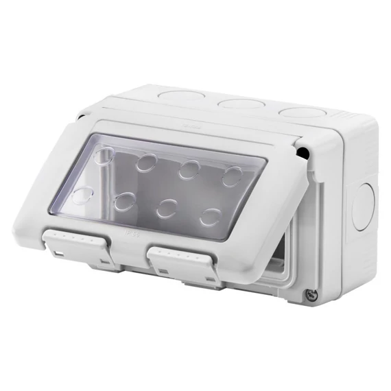 GEWISS Szerelvénydoboz falon kívüli 4M vízszintes IP55 szürke SYSTEM (GW27044)