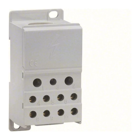 HAGER Szigetelt elosztó blokk, 1P, 250A, 1x95mm2 + 2x25 + 5x16 + 4x10mm2 (KJ02A)