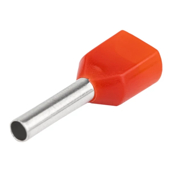 INTERCABLE Érvéghüvely iker 2x10mm2 l=14mm piros (ICIAE1014Z)