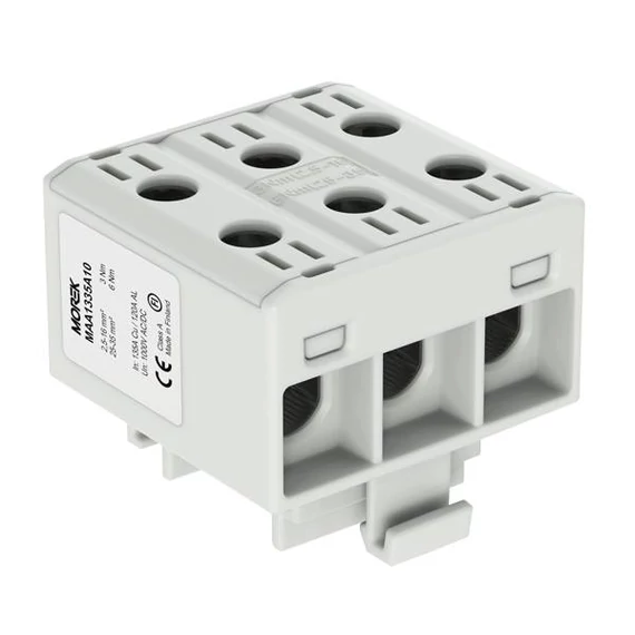MOREK OTL35-3x (3xAl/Cu) Fővezetéki sorkapocs, 3P, 3xAl/Cu 2,5-35, 1500V, szürke (MAA1335A10)