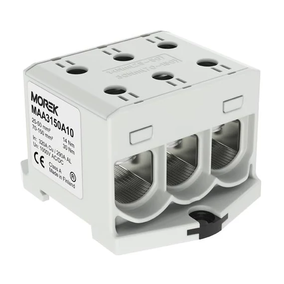 MOREK OTL150-3 Fővezetéki sorkapocs, 3xAl/Cu 25-150, 1500V, szürke (MAA3150A10)