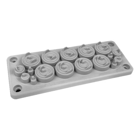 MOREK Kábelbevezető, RMC17, IP55, RAL7035 szürke, V-0 anyag, (beütő tüskék nélkül) (MBA1N17X11)